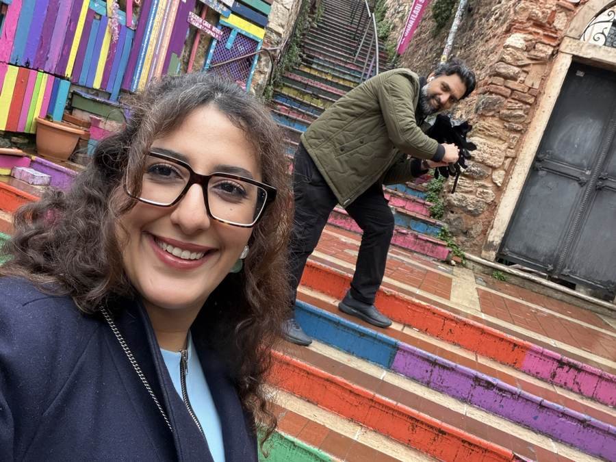 rainbow stairs, Sami with the camera