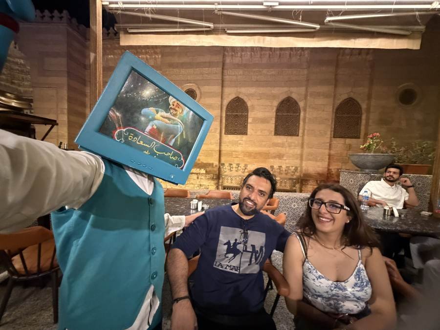dinner with a surprise on the head